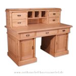 Schreibtisch mit Aufsatz+Säulen Landhausstil Bauernmöbel Massivholz PC- Arbeitstisch