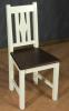 Stuhl Holzstuhl Küchenstuhl Fichte Vollholz Landhausstil Zweifarbig weiß & dunkelbraun