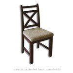 Stuhl Holzstühel Kreuzstuhl Buche Massivholz schwarz gebeitzt gepolstert Landhausstil